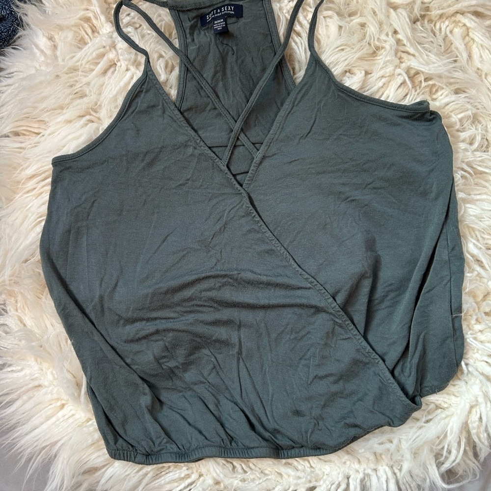 AEO Soft & Sexy Wrap Tank top